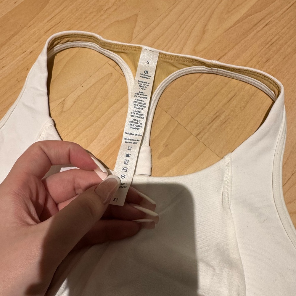 Lululemon Cream Racerback Sports Bra